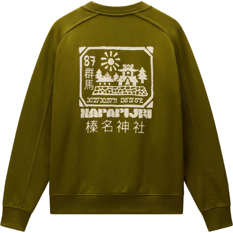 2026 Napapijri Mens Teza Crew Sweatshirt NP0A8AHFG4C - Avocado
